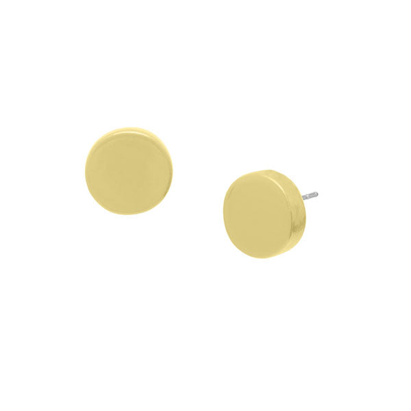 Branch Jewellery - Small round gold lacquered horn stud earring