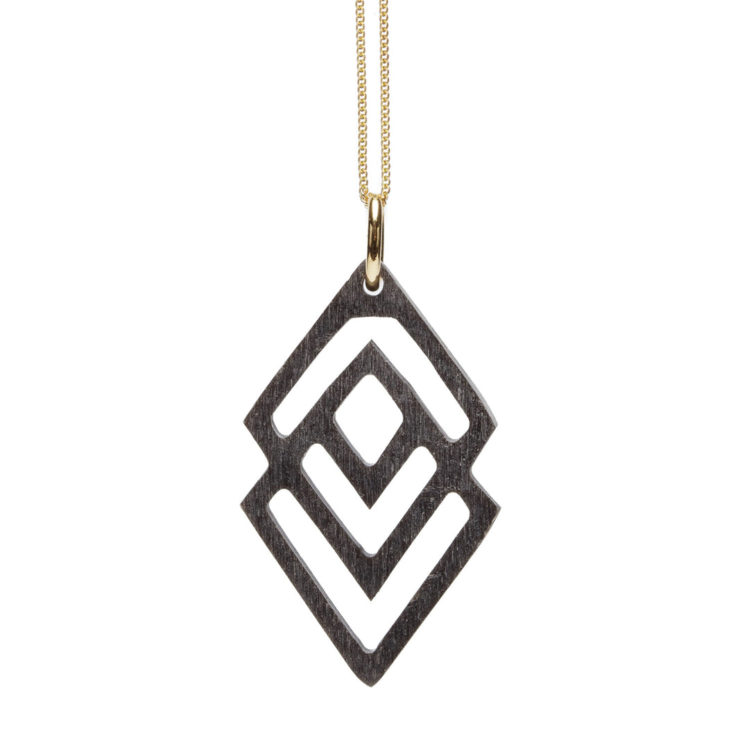 Grey and Gold geometric shaped pendant