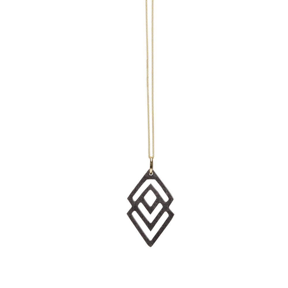Grey and Gold geometric shaped pendant