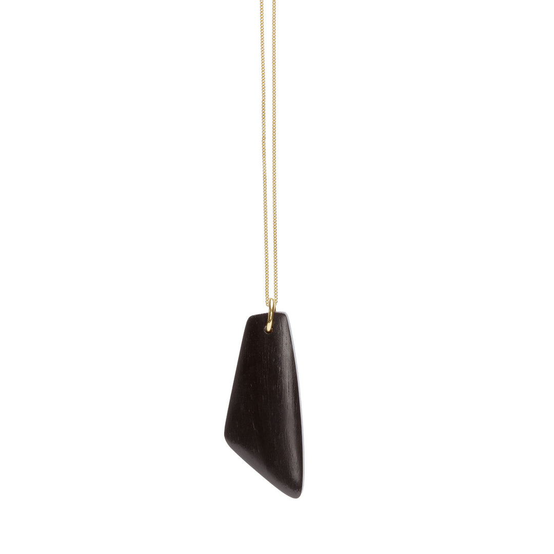 Black wood and gold Trapezium shaped pendant