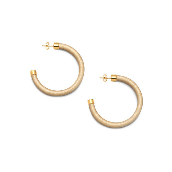 Branch Jewellery - White wood and gold hoop earrings