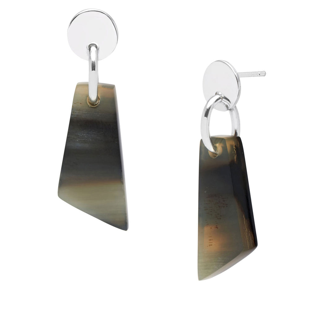 Branch Jewellery - Black natural and silver drop earring