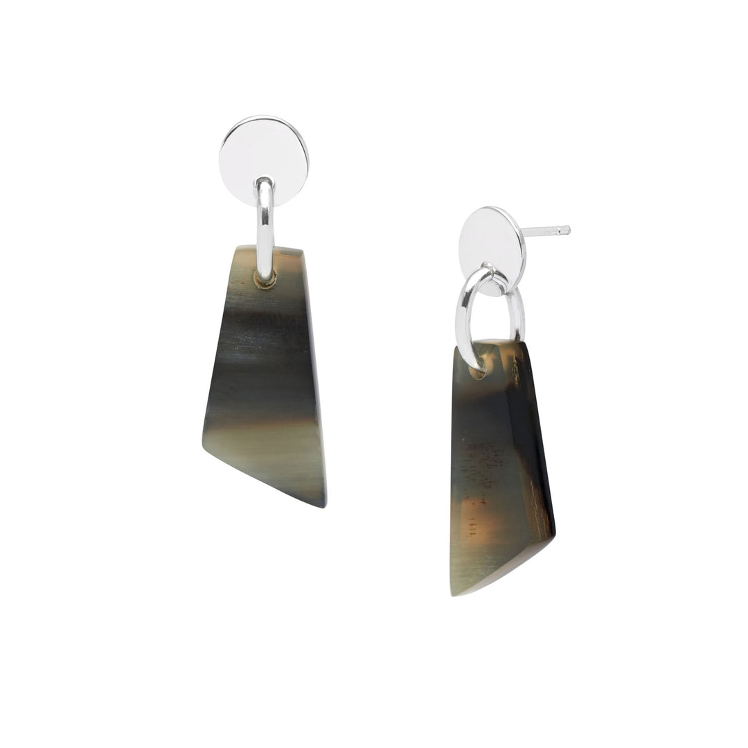 Branch Jewellery - Black natural  and silver drop earring