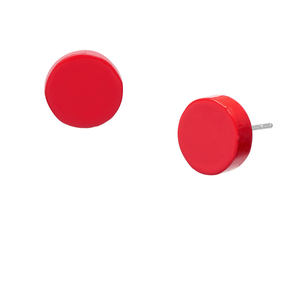 Branch Jewellery - Small round pink lacquered horn stud earring