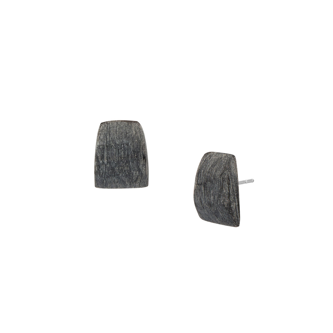 Branch Jewellery - Grey natural horn rounded stud earrings