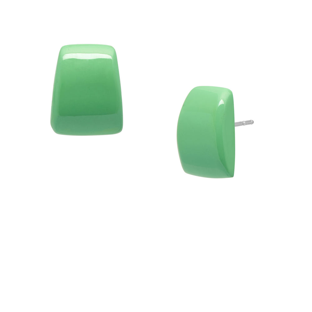 Branch Jewellery - Mint Green lacquered horn rounded stud earrings