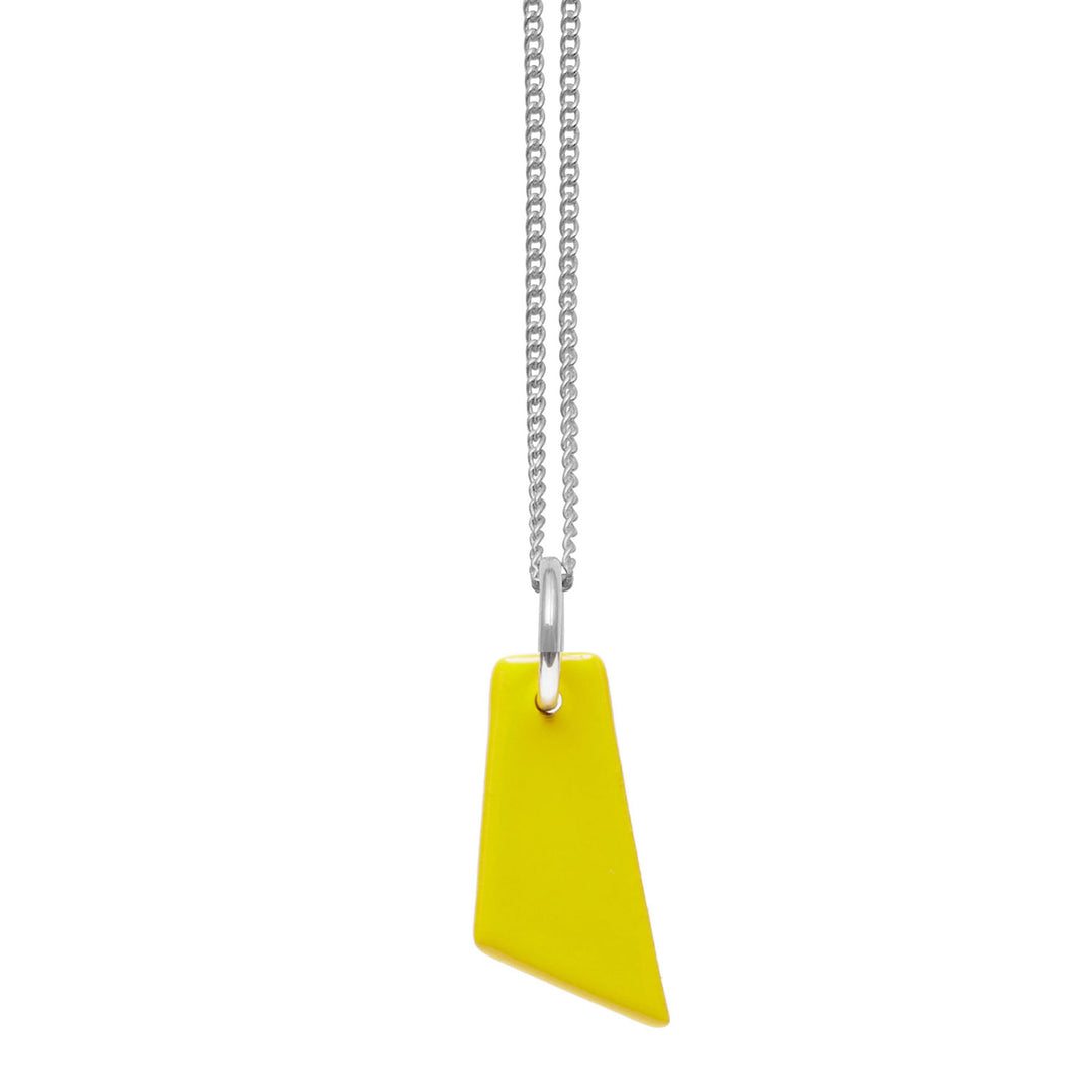 Branch Jewellery Lacquered yellow horn and silver pendant