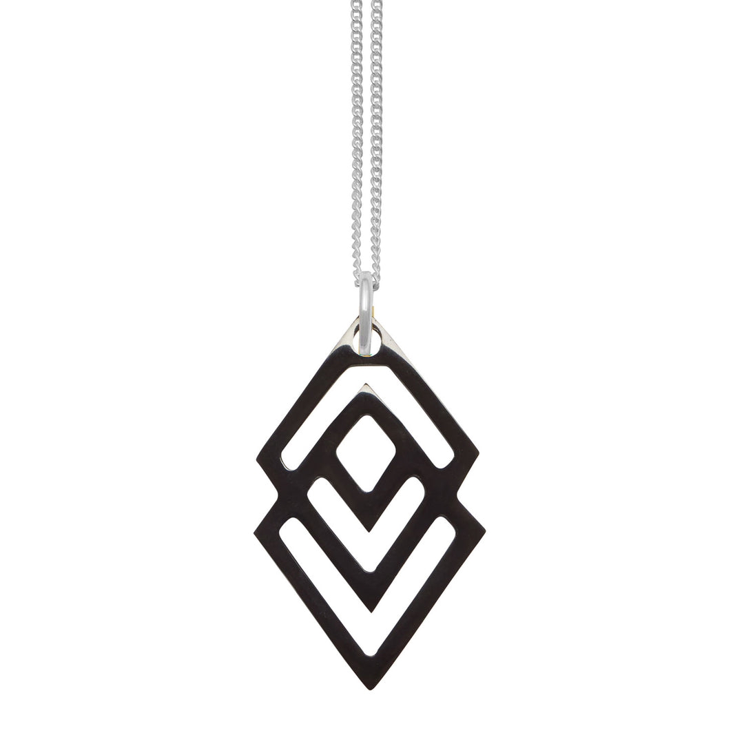Branch Jewellery - Black and silver geometric shaped pendant