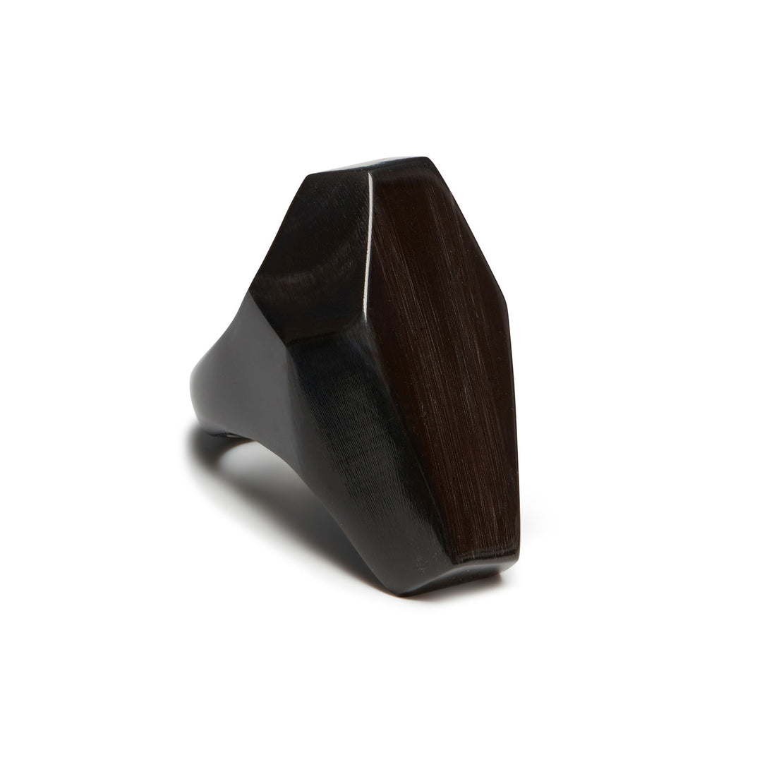 Branch Jewellery - Black abstract shaped horn statement ring