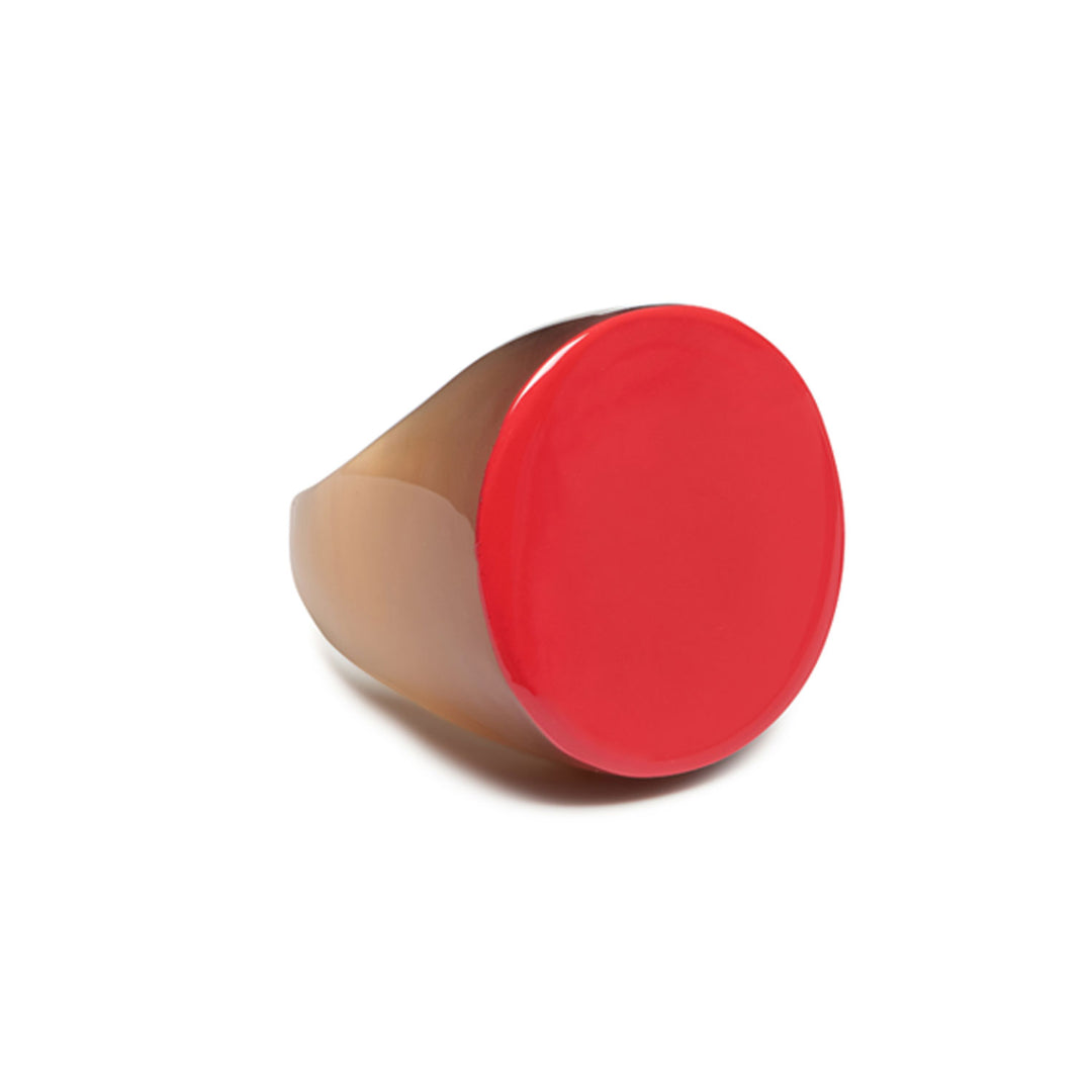 branch jewellery - Pink lacquered Round buffalo horn ring