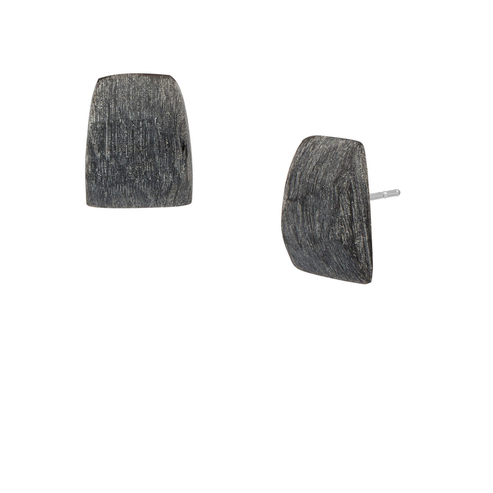 Branch Jewellery - Grey natural horn rounded stud earrings