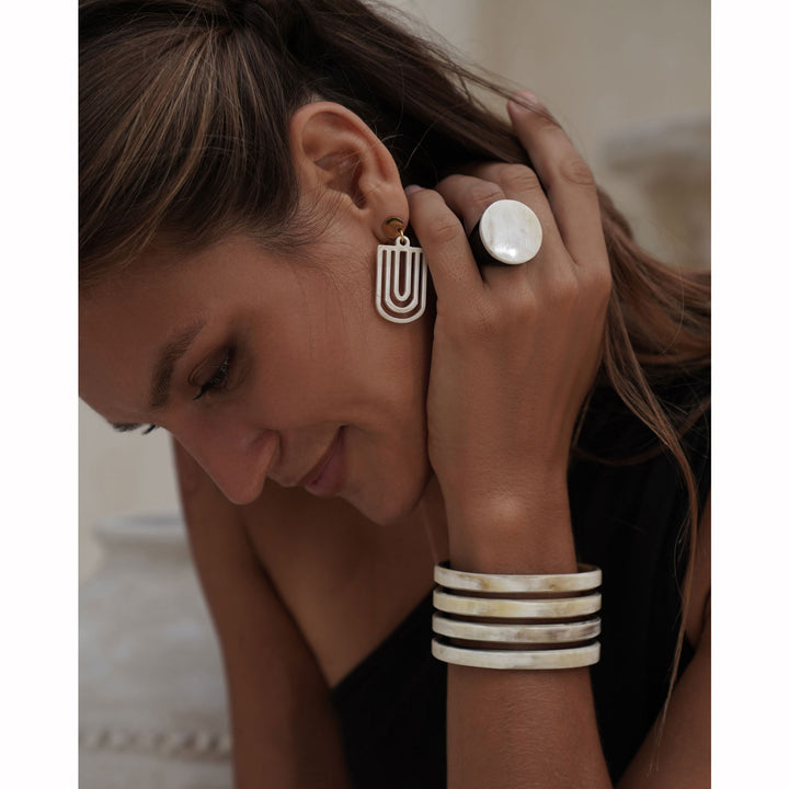 Round horn ring - White Natural