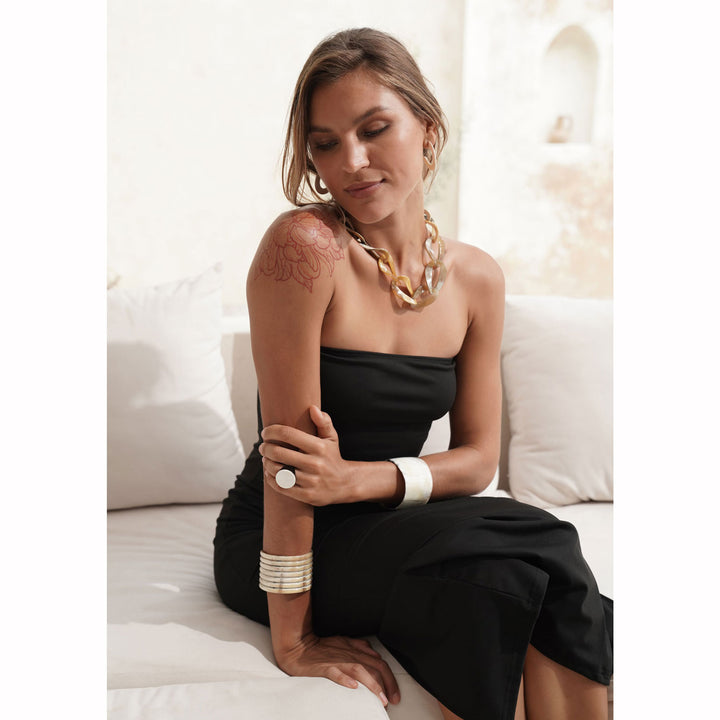 White Natural Wide horn Bangle