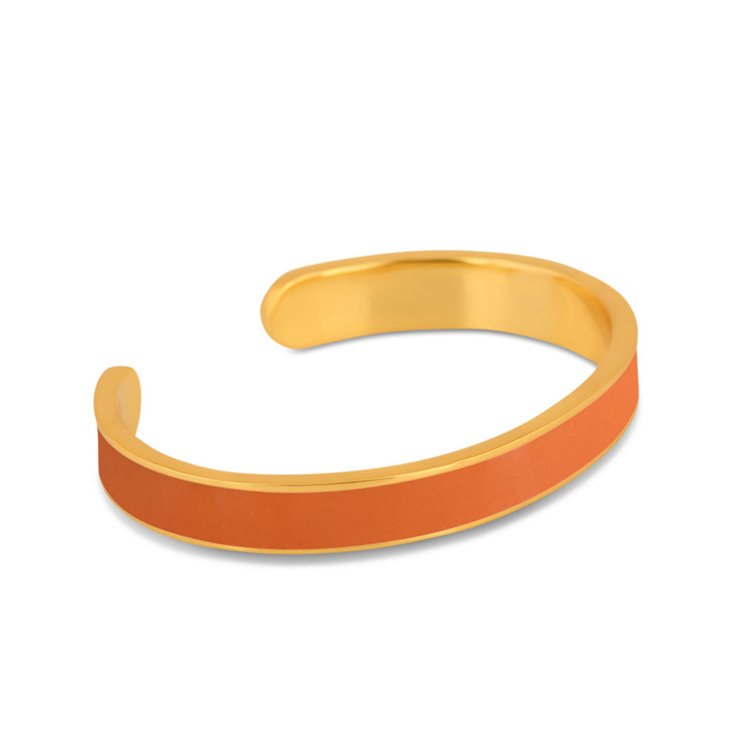 Gold and Orange enamel cuff