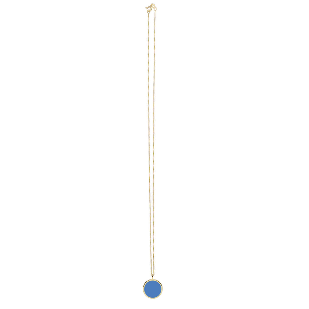 Gold and blue enamel pendant