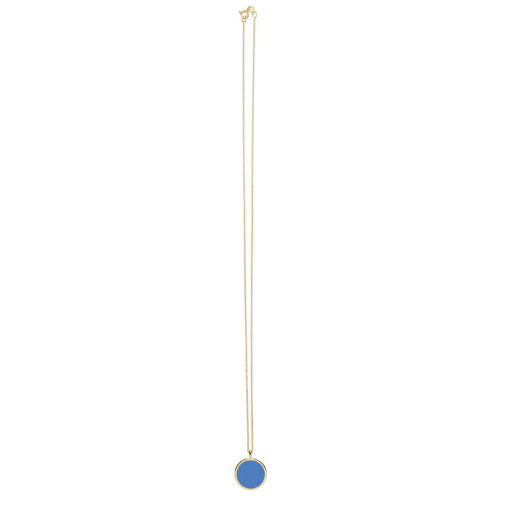 Gold and blue enamel pendant