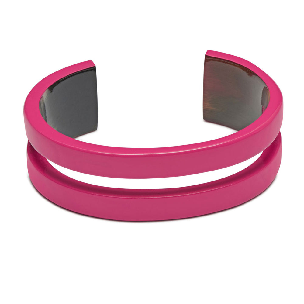 Branch Jewellery Fuchsia ink cut-out cuff lacquered buffalo horn bangle cuff