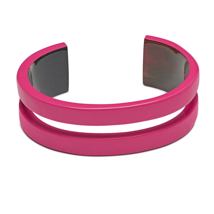 Branch Jewellery Fuchsia ink cut-out cuff lacquered buffalo horn bangle cuff