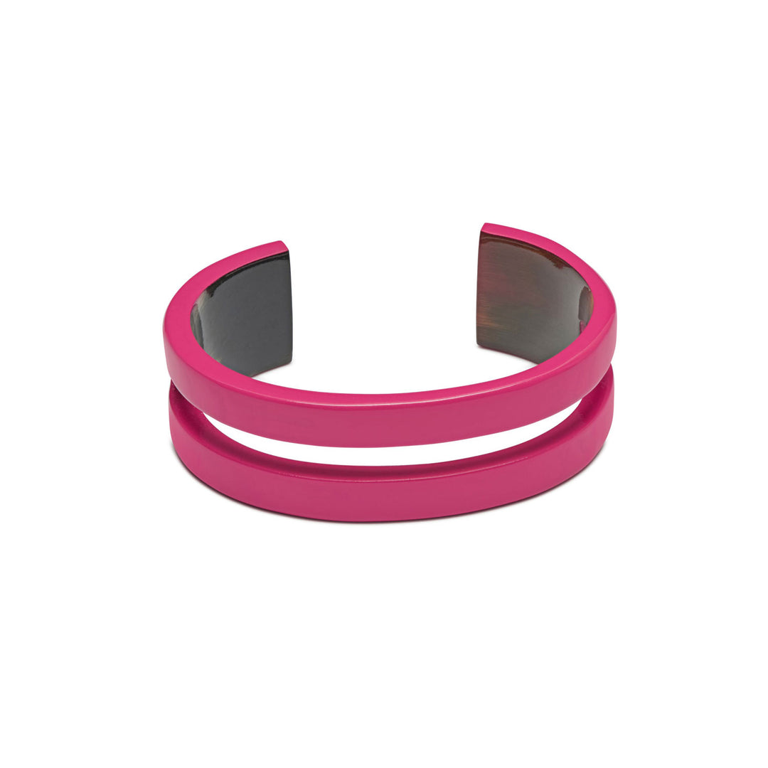 Branch Jewellery Fuchsia ink cut-out cuff lacquered buffalo horn bangle cuff