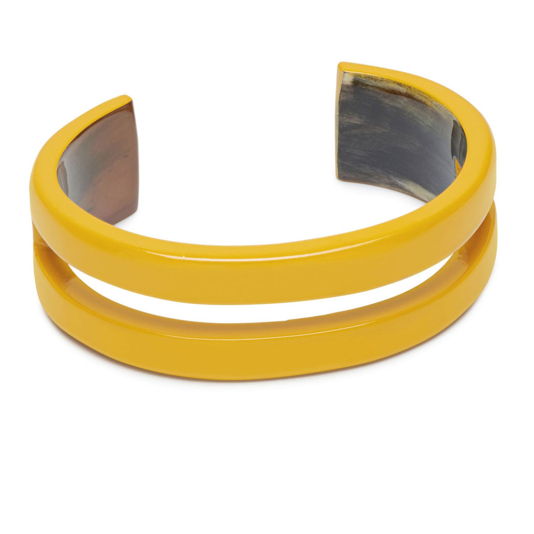 Mustard Yellow cut-out statement horn cuff