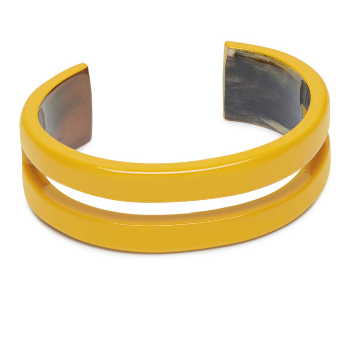 Mustard Yellow cut-out statement horn cuff
