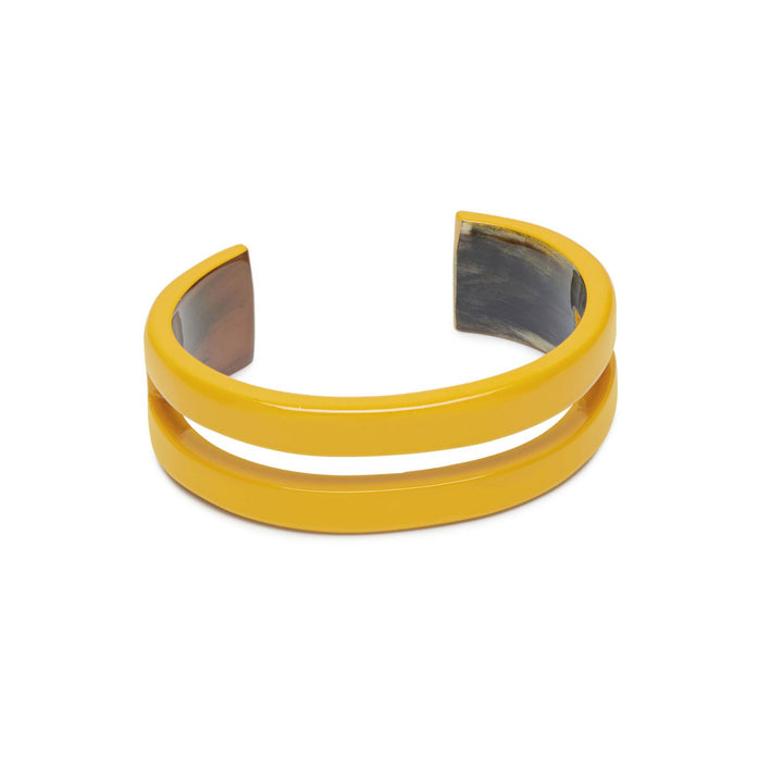 Mustard Yellow cut-out statement horn cuff