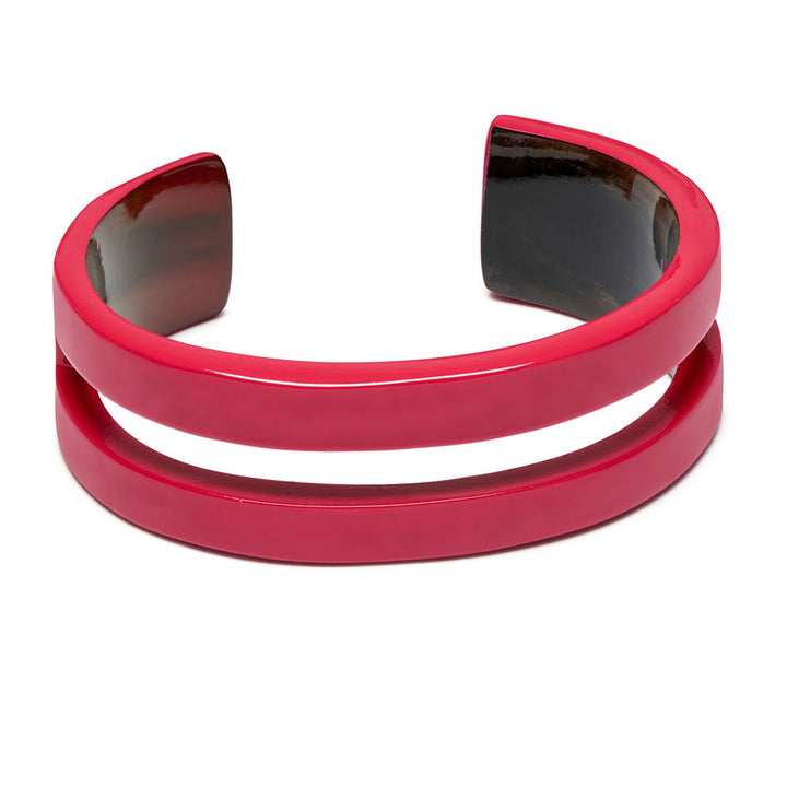 Branch Jewellery Red Lacquered horn cut-out cuff.