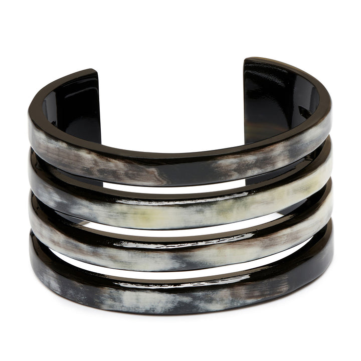 Black Natural ribbed horn cuff