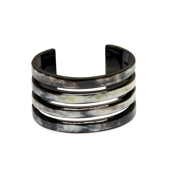 Black Natural ribbed horn cuff