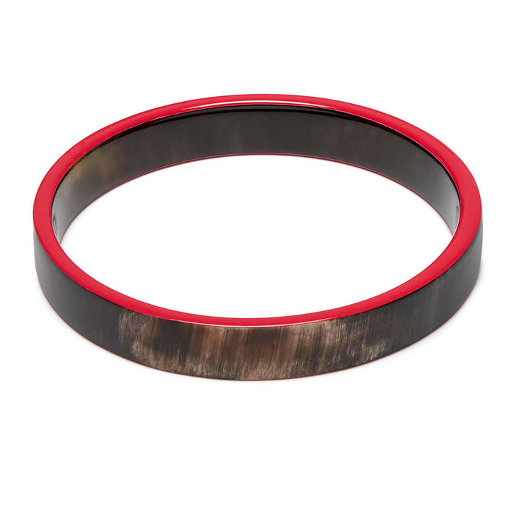 Branch Jewellery Black natural and red lacquered horn slim bangle