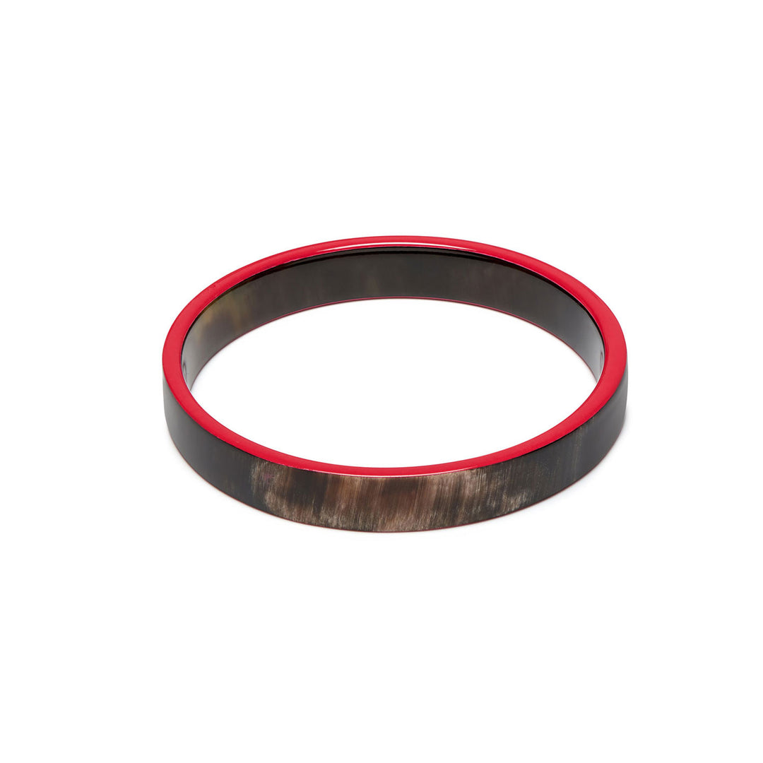 Branch Jewellery Black natural and red lacquered horn slim bangle