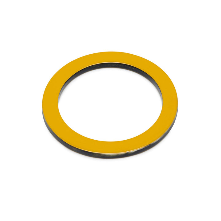 Flat Mustard Yellow and Black horn Bangle