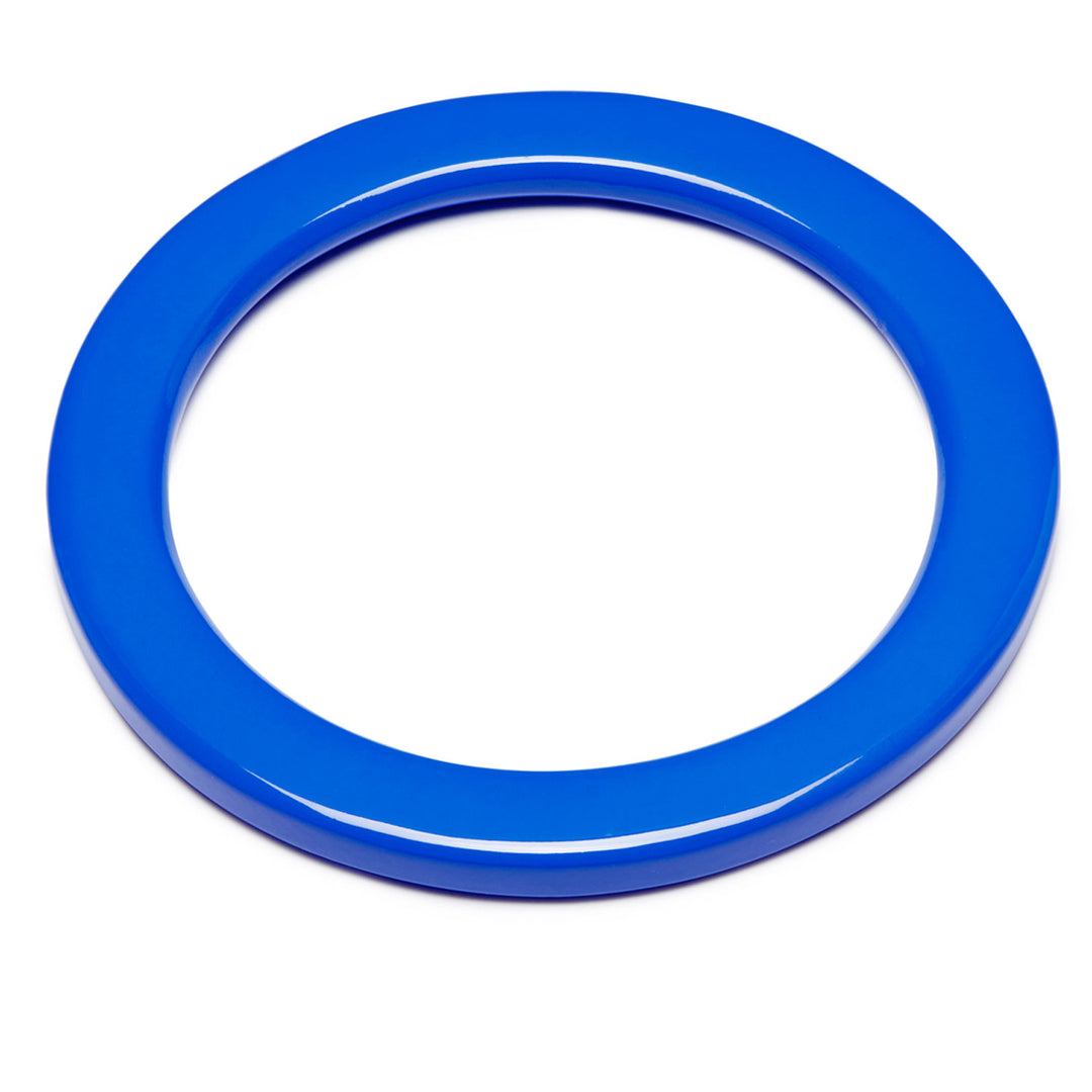 Bright blue lacquered flat Bangle