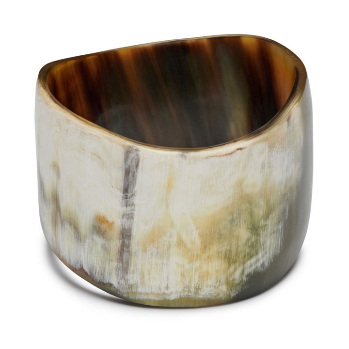 Large Organic Irregular Shaped White Horn Statement Bangle