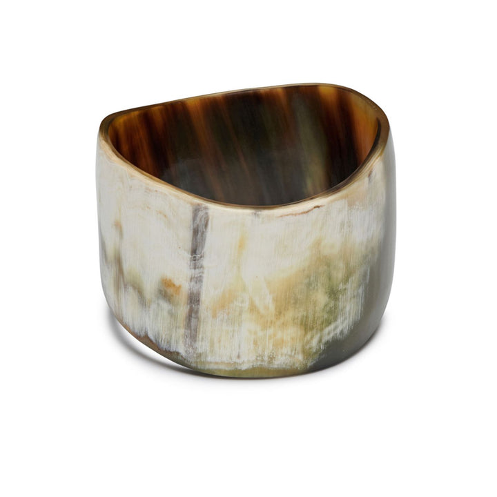Large Organic Irregular Shaped White Horn Statement Bangle