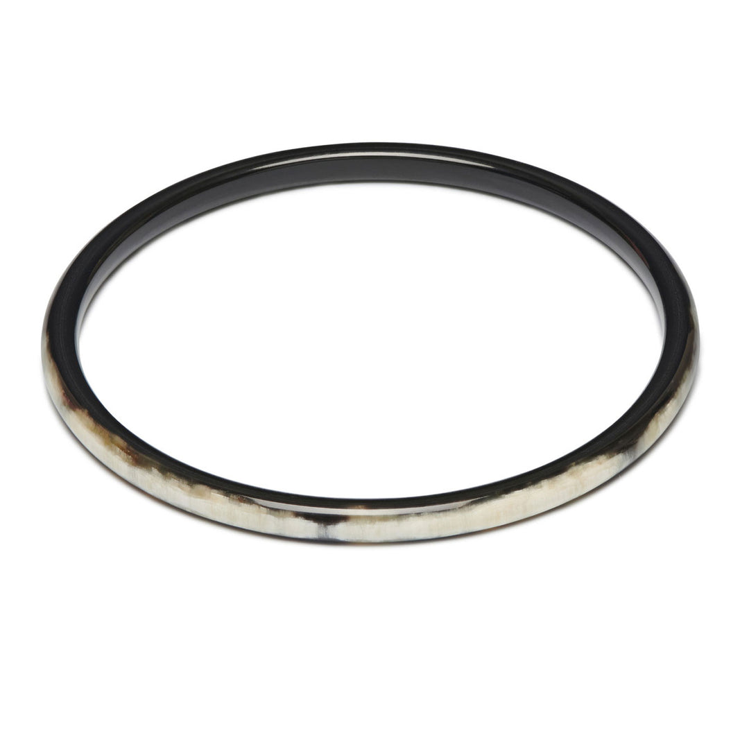 Zuri Slim rounded Black Natural Horn Bangle