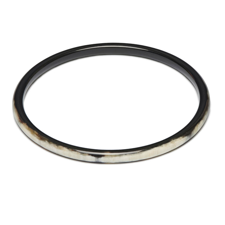 Zuri Slim rounded Black Natural Horn Bangle