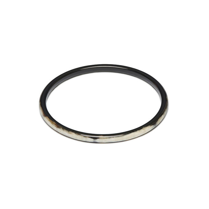 Zuri Slim rounded Black Natural Horn Bangle