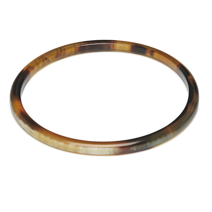 Zuri Slim rounded brown Natural Horn Bangle