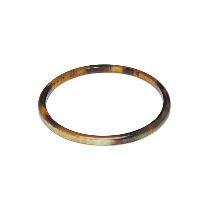 Zuri Slim rounded brown Natural Horn Bangle