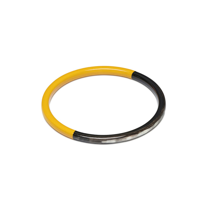 Zuri Bright Mustard Yellow and Black Slim Horn Bangle