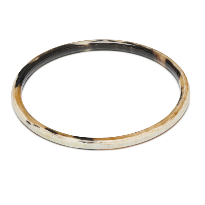 Zuri Slim rounded white Natural Horn Bangle