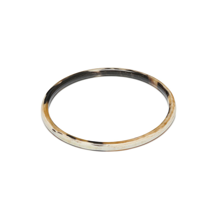 Zuri Slim rounded white Natural Horn Bangle