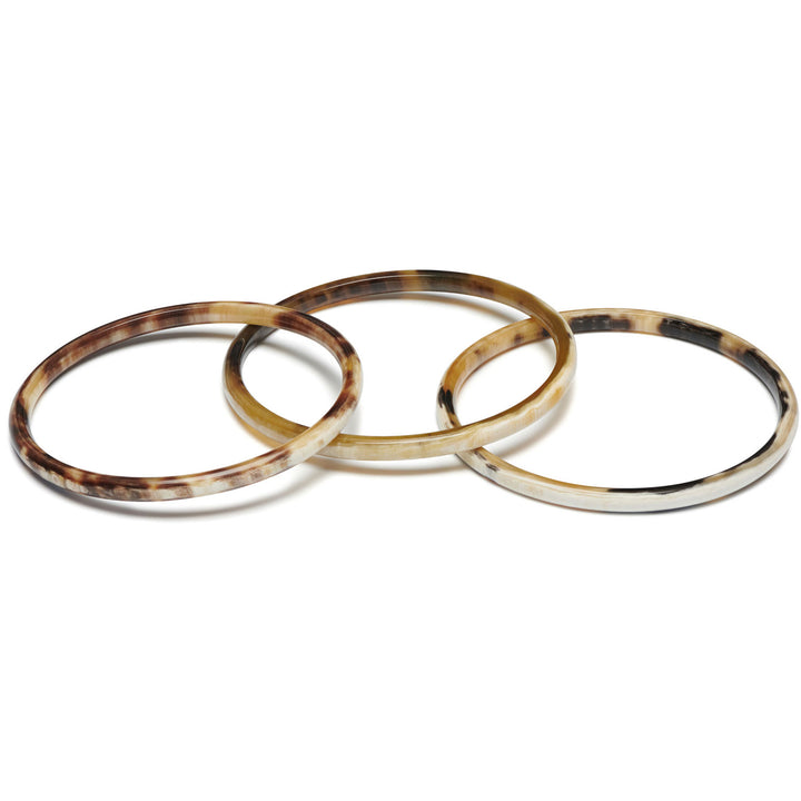 Zuri Set of three Slim White Natural Horn Bangles