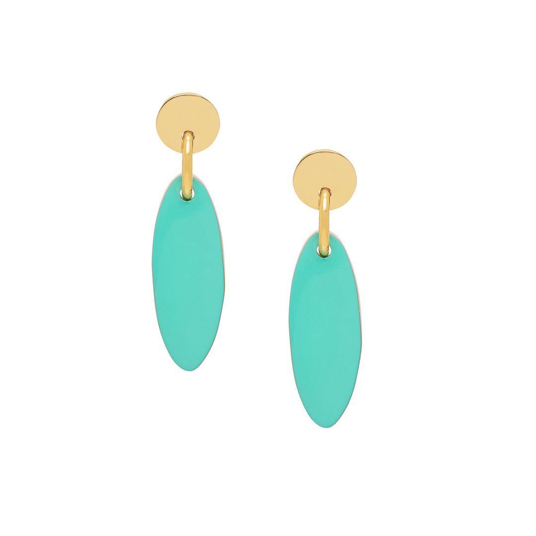 Branch Jewellery - Aquamarine small oval drop earring - Gold