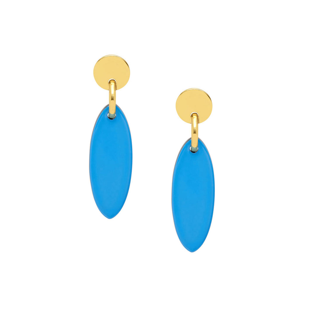 Branch Jewellery - Blue and Gold oval drop earring