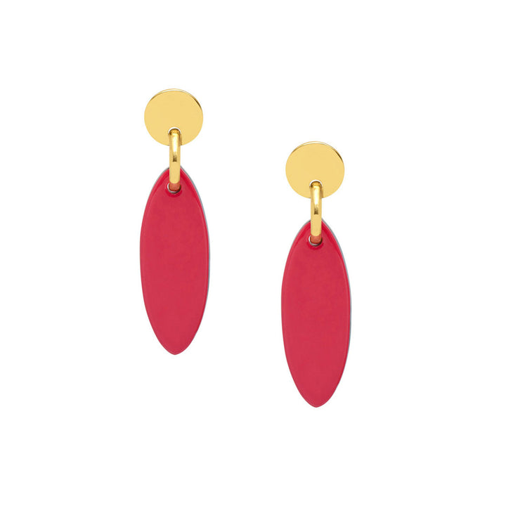 Branch Jewellery - Red and Gold oval drop earring