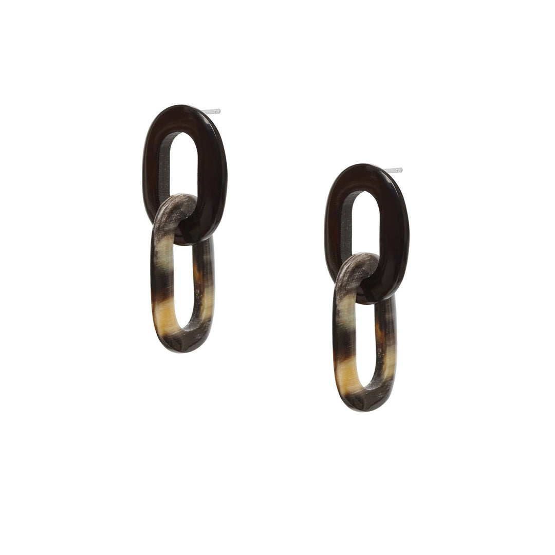 Branch Jewellery - Black Natural double link earring