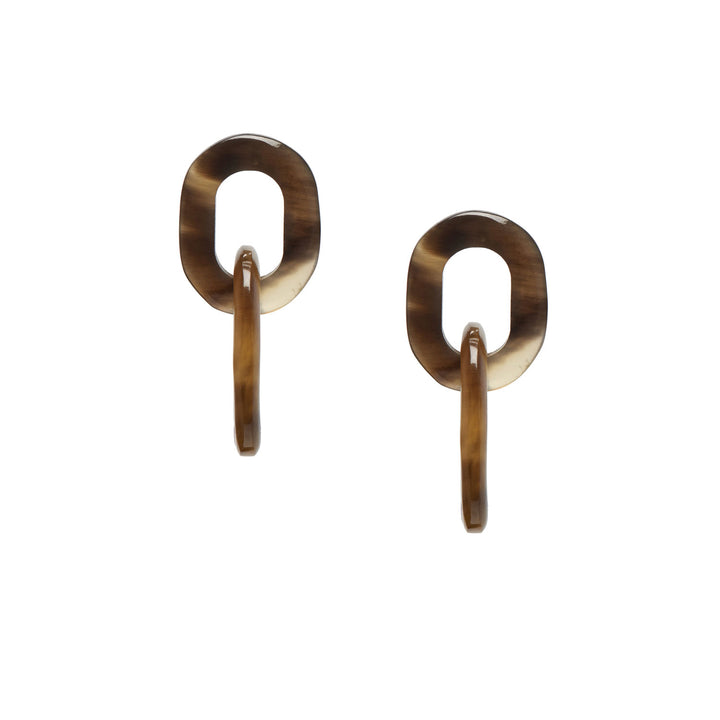 Branch Jewellery - Brown Natural double link earring