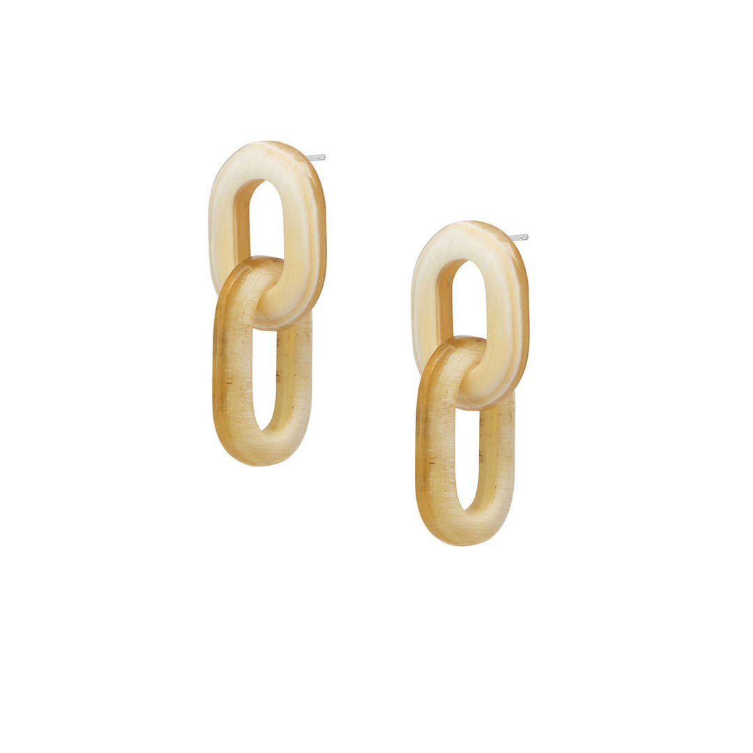Branch Jewellery - White natural double link earring